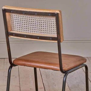 Nkuku Iswa Leather & Rattan Dining Chair